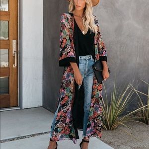 Vici Brenda Floral Duster Tie Kimono